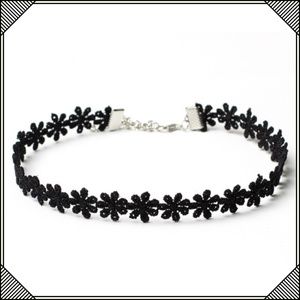 * Black Flower Choker Necklace * Cute Jewelry